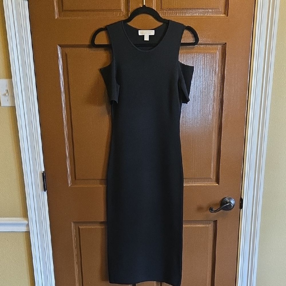 Michael Kors-Black High Quality Knit Dress With Shoulders Out Sz S NWT